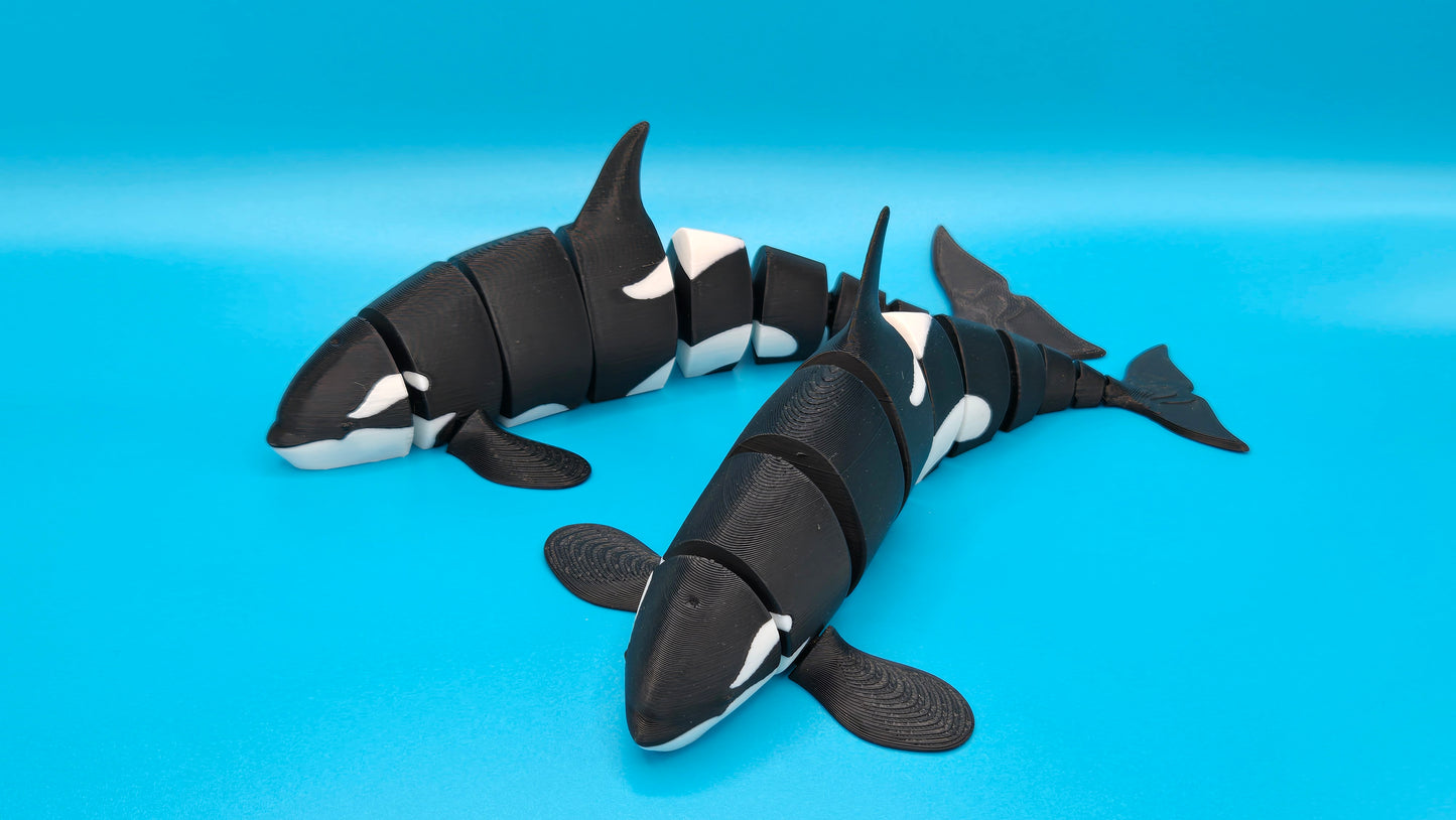 Flexible Orca Whale | 3D Printed Whale | Toy Whale | Mini Orca | Kids Toy | Articulated Body