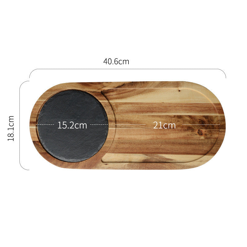 Black Wood Pizza Dish Wooden Plate - FrawstedCreations