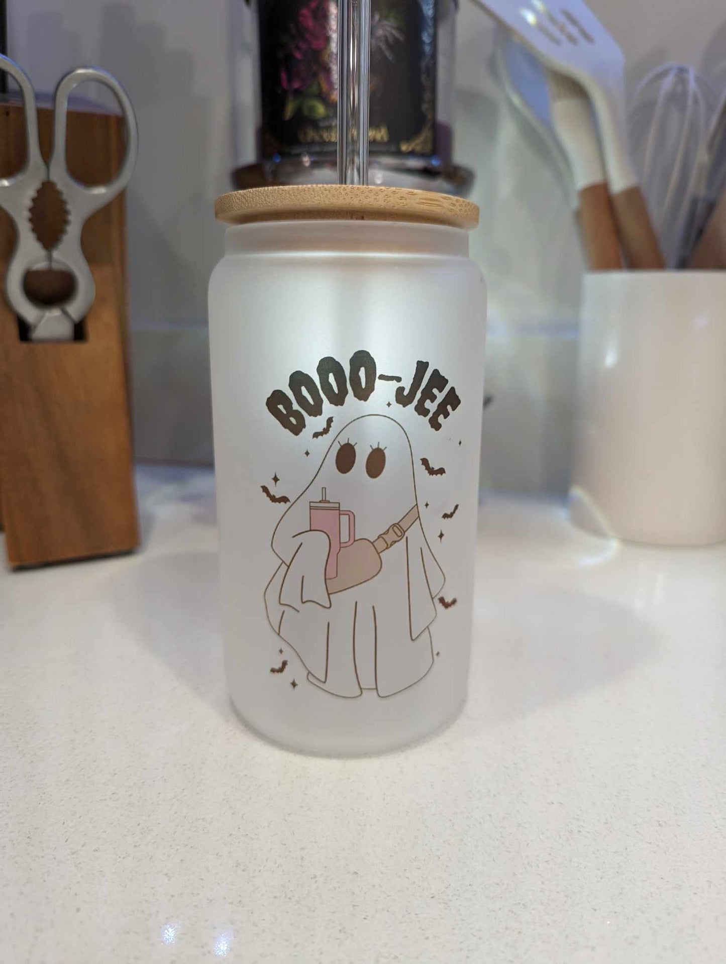 16oz Frosted Glass Cups - FrawstedCreations