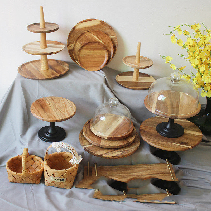 Acacia Wood Pallet Wood Dish Dessert Cake - FrawstedCreations