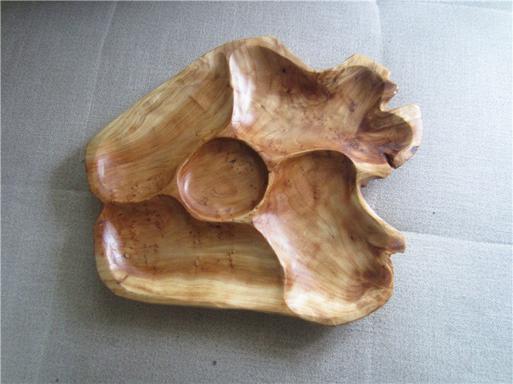 Solid Wood Food Fruit Cake Dessert Dinner Dried Plate Dishes Storage - FrawstedCreations