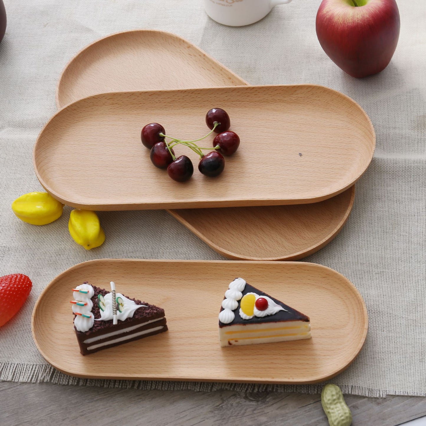 Solid Wood Home Restaurant Oval Cake - FrawstedCreations