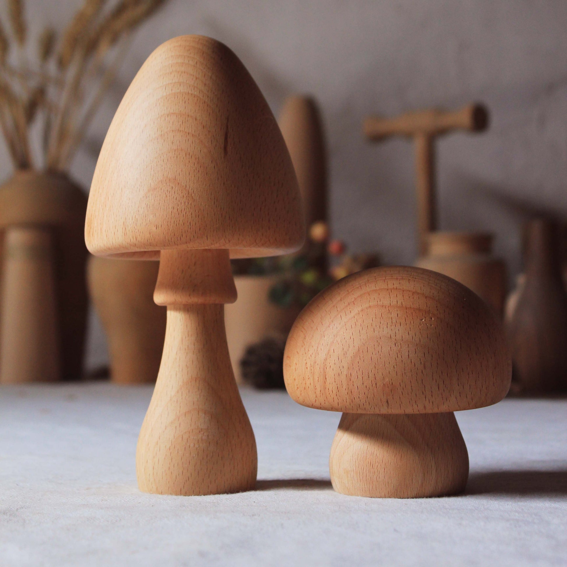 Solid Wood Mushroom Shape Rechargeable Night Light - FrawstedCreations
