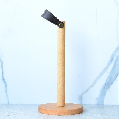 Fashionable Solid Wood Creative Vertical Punch-free Kitchen Paper Towel Roll Holder - FrawstedCreations