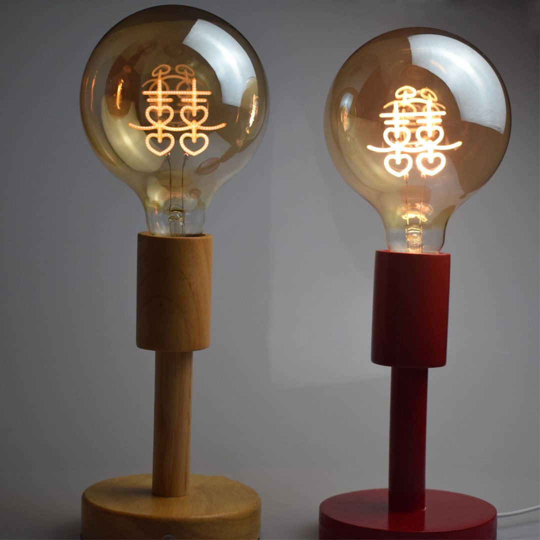 Solid Wood Base Bulb Wedding Favors Charging Lamp - FrawstedCreations