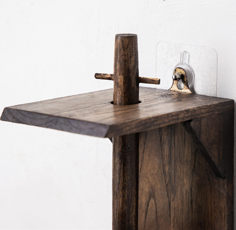 Solid Wood Retro Toilet Creative Roll Paper Holder - FrawstedCreations