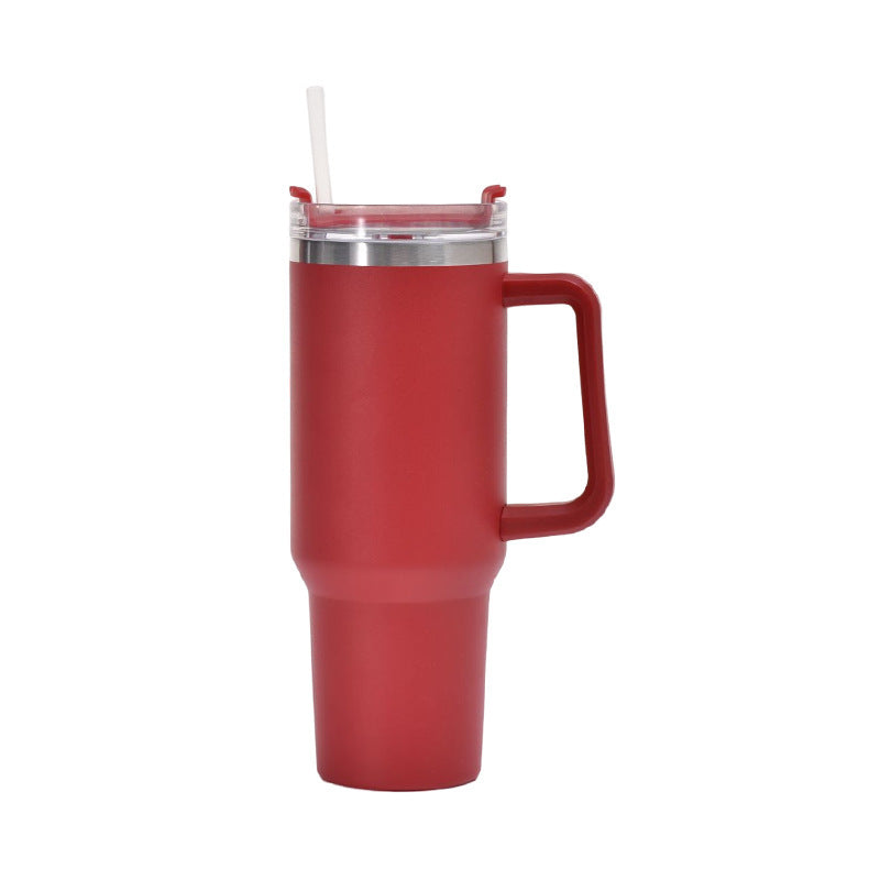 40oz Straw Coffee Insulation Cup With Handle Portable Car Stainless Steel Water Bottle LargeCapacity Travel BPA Free Thermal Mug - FrawstedCreations