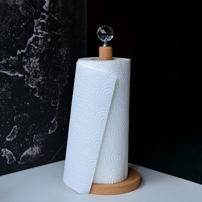 Fashionable Solid Wood Creative Vertical Punch-free Kitchen Paper Towel Roll Holder - FrawstedCreations