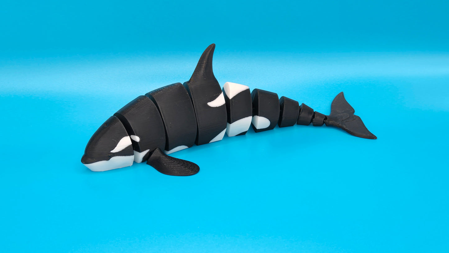 Flexible Orca Whale | 3D Printed Whale | Toy Whale | Mini Orca | Kids Toy | Articulated Body