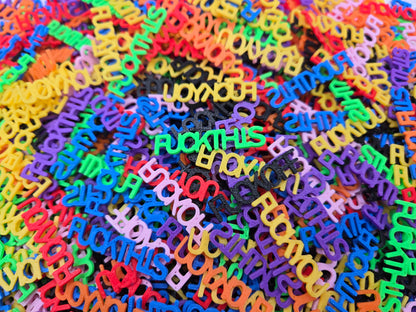 Jar of Rainbow Swear Words – 3D Printed "Fuck Off, Fuck You, Fuck This" – Funny Desk Decor & Gag Gift
