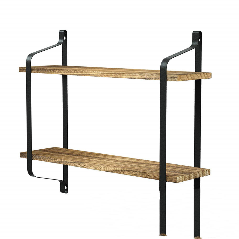 Shelves Kitchen Solid Wood Wall Shelf Wrought Iron Bracket - FrawstedCreations