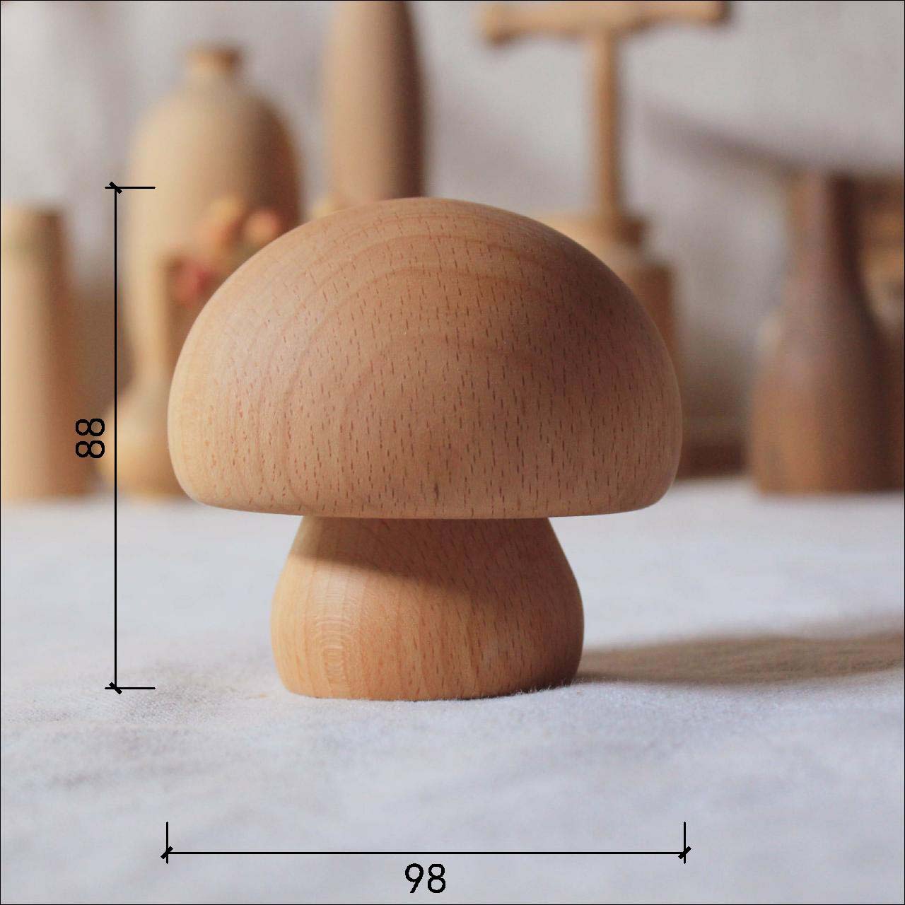 Solid Wood Mushroom Shape Rechargeable Night Light - FrawstedCreations