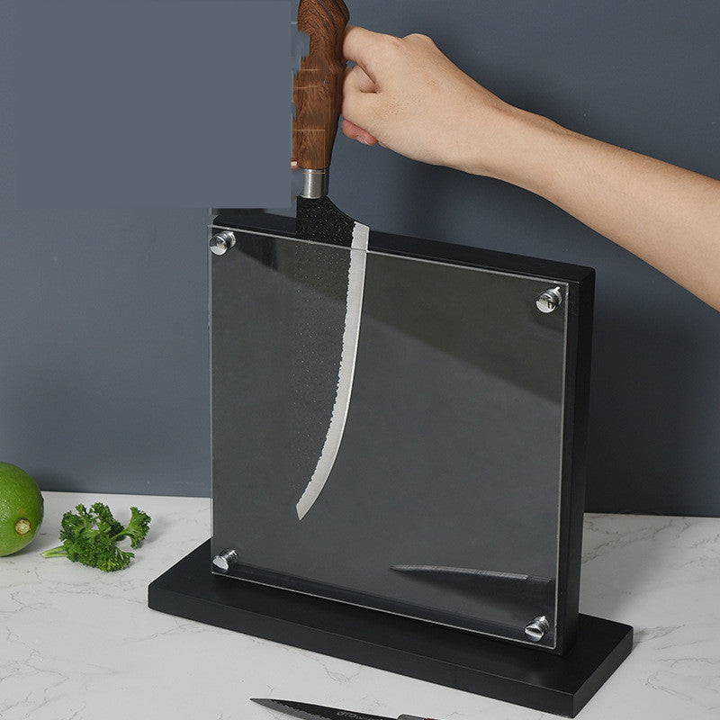 Acrylic Wooden Magnetic Absorption Knife Holder Kitchen Storage Supplies - FrawstedCreations