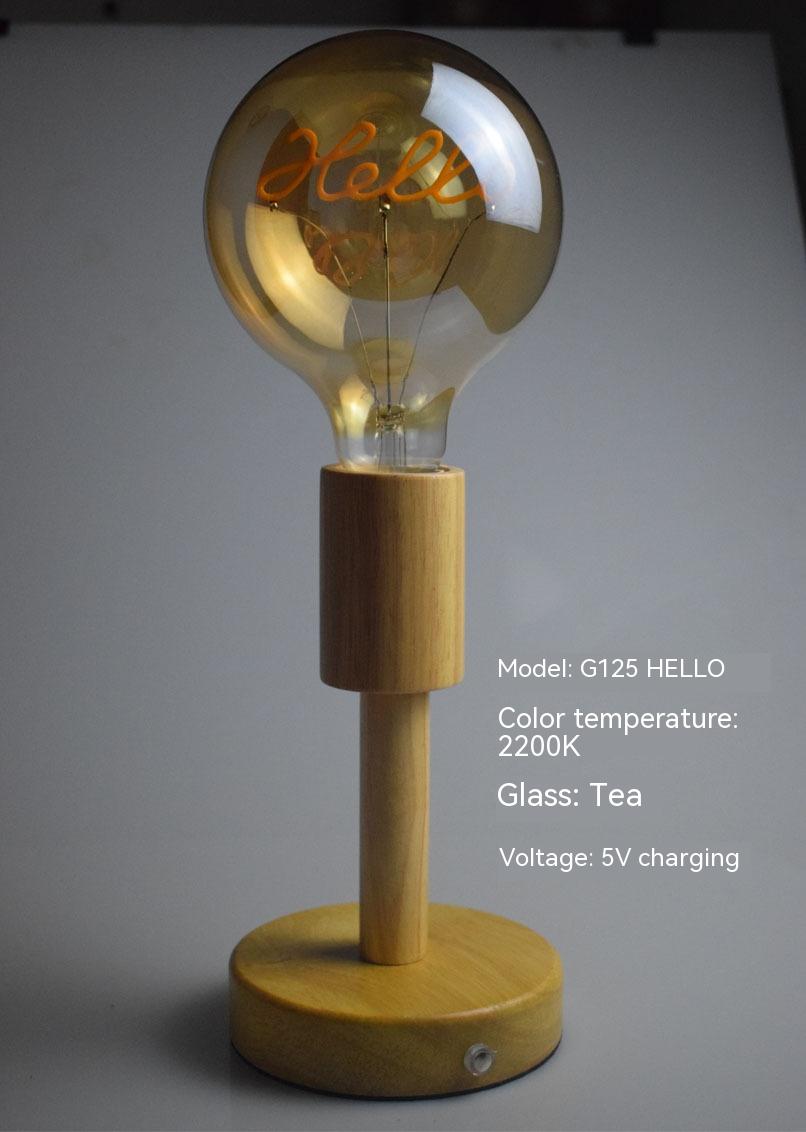 Solid Wood Base Bulb Wedding Favors Charging Lamp - FrawstedCreations