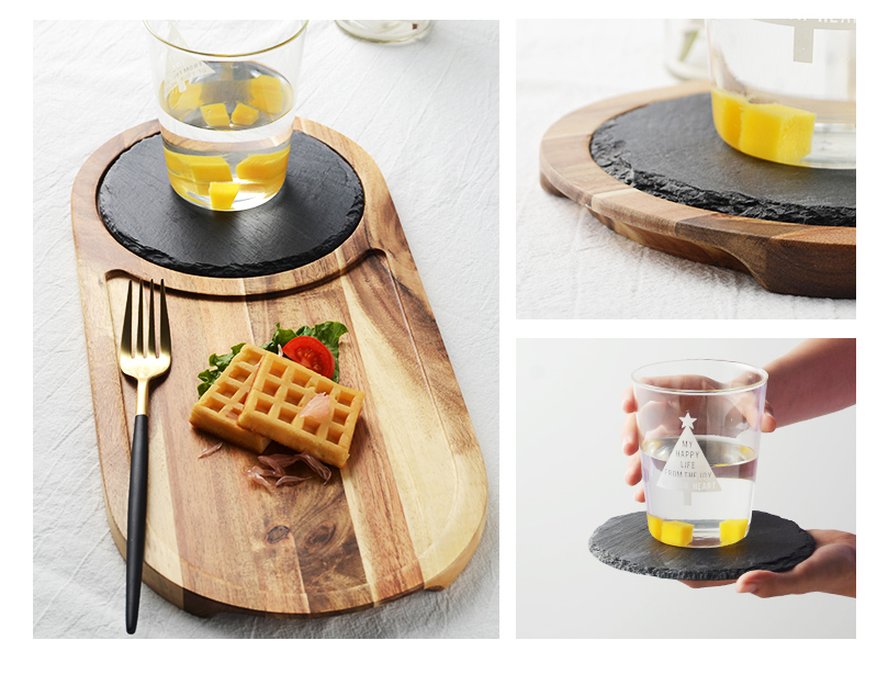 Black Wood Pizza Dish Wooden Plate - FrawstedCreations