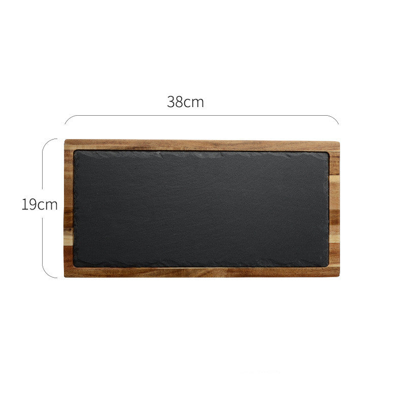 Black Wood Pizza Dish Wooden Plate - FrawstedCreations