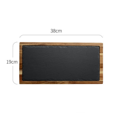 Black Wood Pizza Dish Wooden Plate - FrawstedCreations