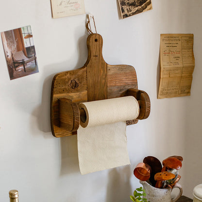 Natural Old Wood Paper Roll Kitchen Tissue Holder - FrawstedCreations
