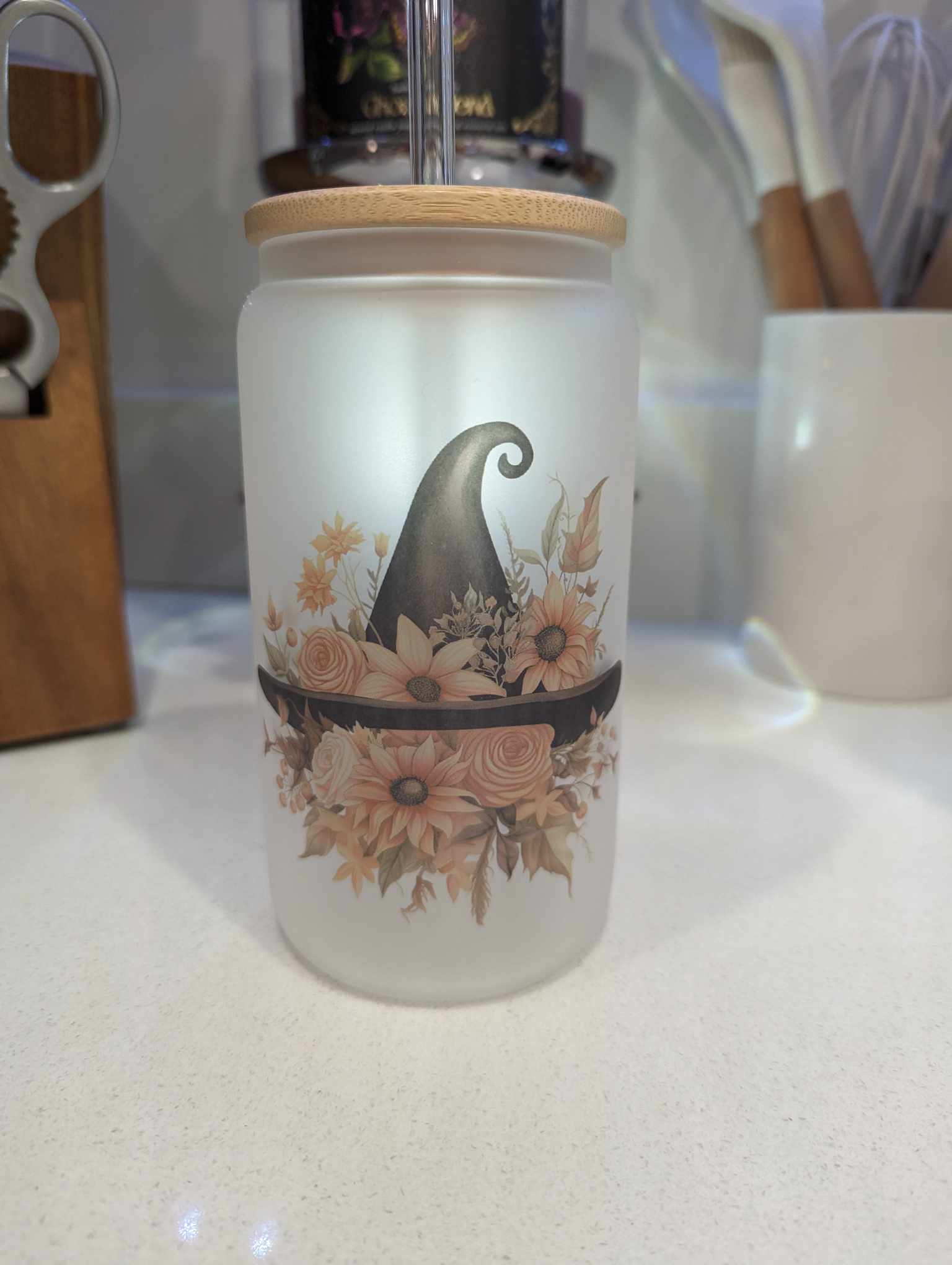 16oz Frosted Glass Cups - FrawstedCreations