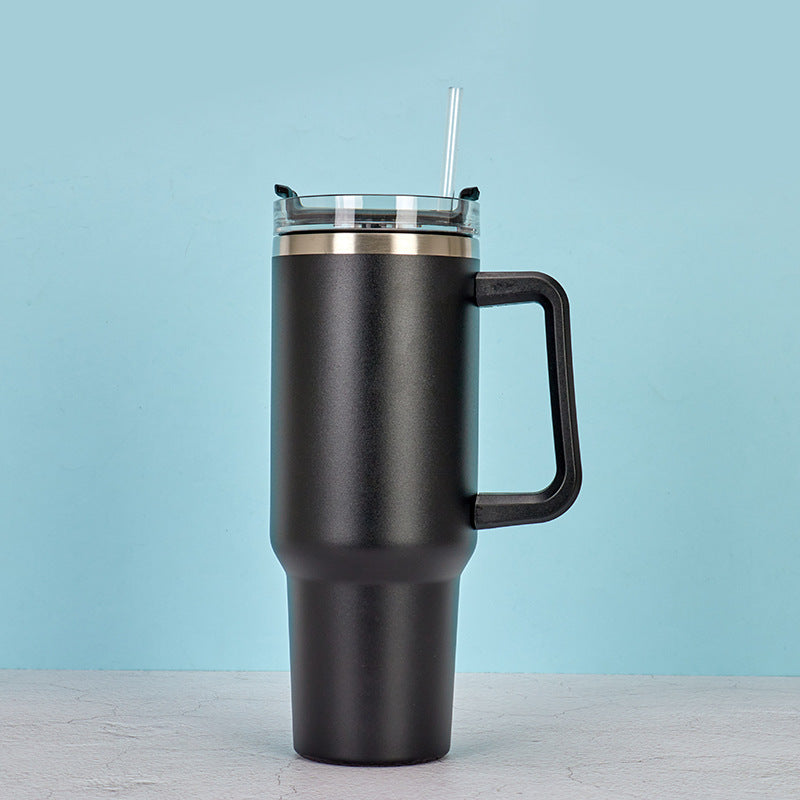 40oz Straw Coffee Insulation Cup With Handle Portable Car Stainless Steel Water Bottle LargeCapacity Travel BPA Free Thermal Mug - FrawstedCreations