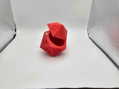 D20 Dice Box | Giant D20 Box | Magnetic Lid | Multicolor Box for Dice | Mega Dice Container | Glow in The Dark | Dnd Dice Box