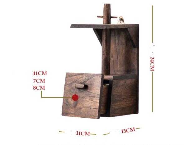Solid Wood Retro Toilet Creative Roll Paper Holder - FrawstedCreations