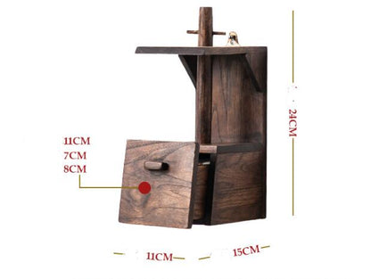 Solid Wood Retro Toilet Creative Roll Paper Holder - FrawstedCreations