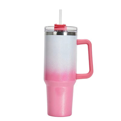 40oz Straw Coffee Insulation Cup With Handle Portable Car Stainless Steel Water Bottle LargeCapacity Travel BPA Free Thermal Mug - FrawstedCreations