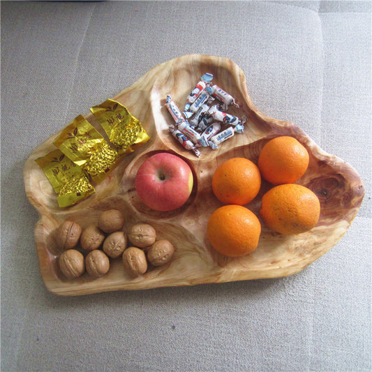 Solid Wood Food Fruit Cake Dessert Dinner Dried Plate Dishes Storage - FrawstedCreations