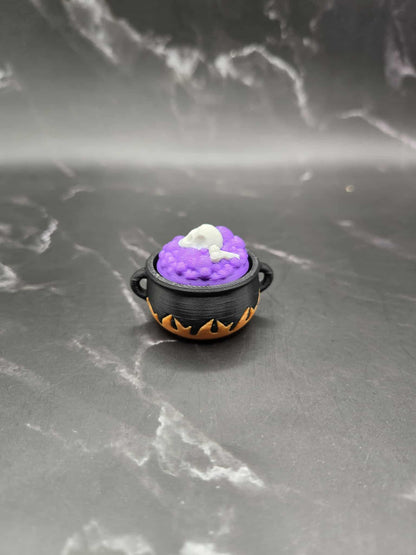 Halloween Cauldron Fidget Clicker – 3D Printed Witch Potion Toy | Stress Relief, Witchy Keychain, Halloween Party Favor