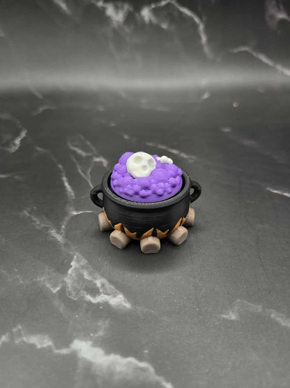 Halloween Cauldron Fidget Clicker – 3D Printed Witch Potion Toy | Stress Relief, Witchy Keychain, Halloween Party Favor