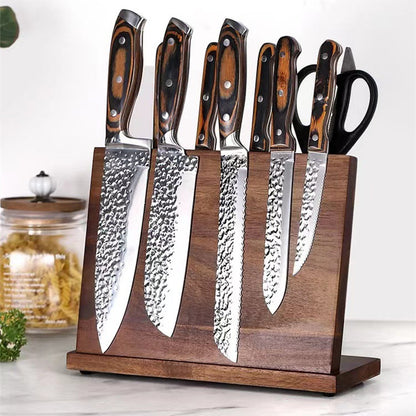 Solid Wood Magnetic Knife Holder Kitchen Creative Multifunctional Storage - FrawstedCreations