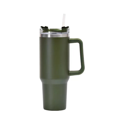 40oz Straw Coffee Insulation Cup With Handle Portable Car Stainless Steel Water Bottle LargeCapacity Travel BPA Free Thermal Mug - FrawstedCreations
