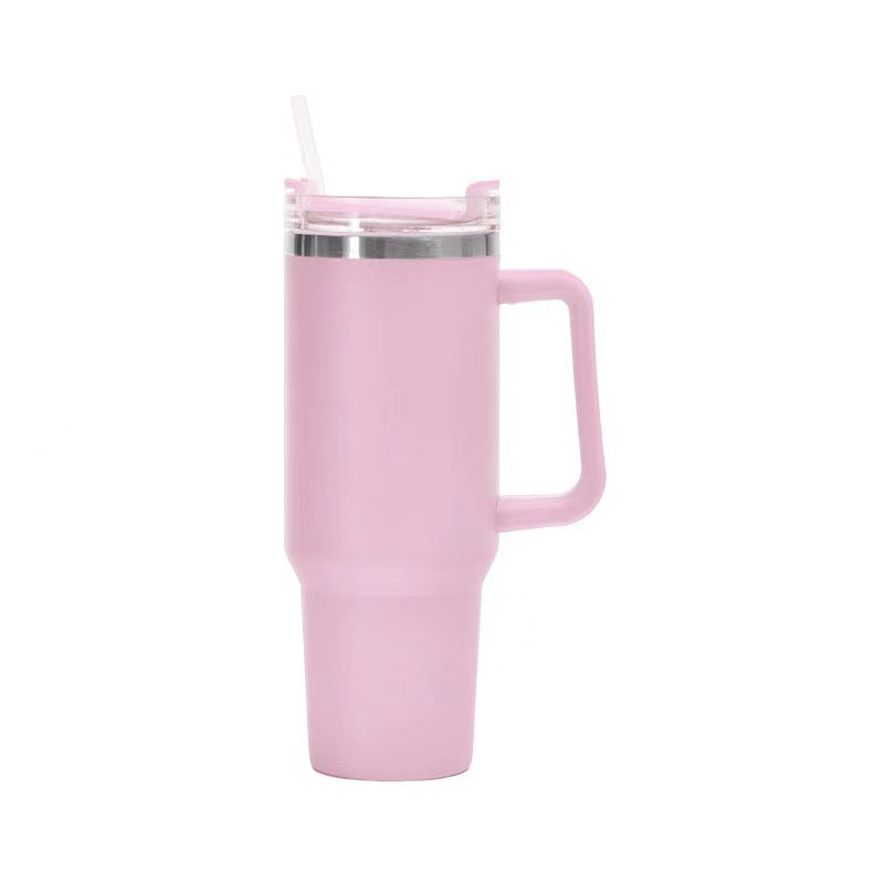 40oz Straw Coffee Insulation Cup With Handle Portable Car Stainless Steel Water Bottle LargeCapacity Travel BPA Free Thermal Mug - FrawstedCreations