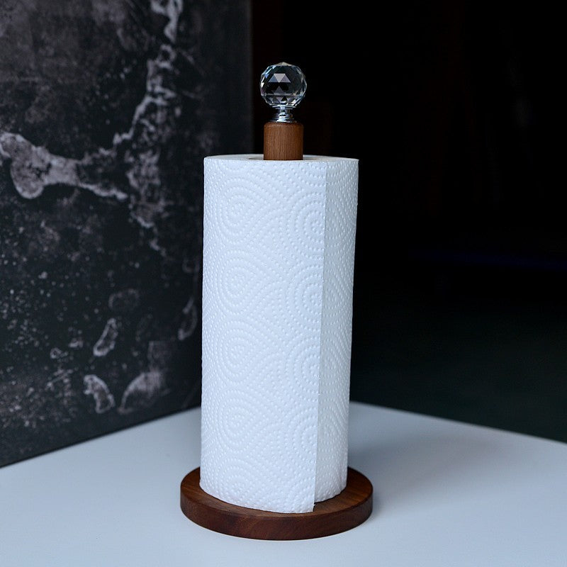 Fashionable Solid Wood Creative Vertical Punch-free Kitchen Paper Towel Roll Holder - FrawstedCreations