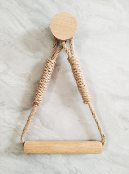 Hemp Rope Creative Roll Holder Perforated Toilet Paper Storage - FrawstedCreations