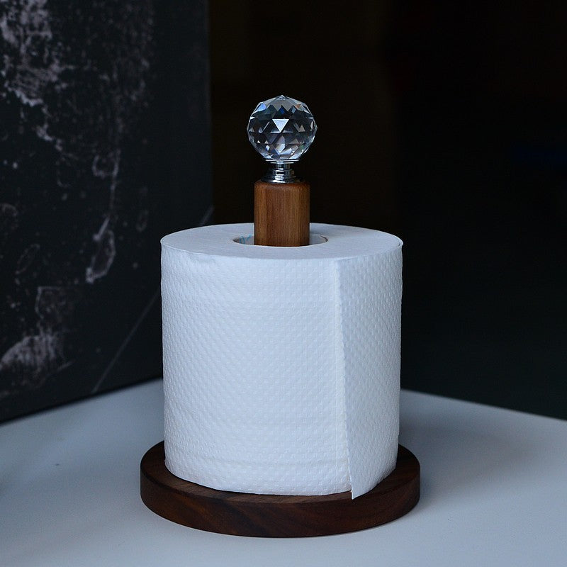 Fashionable Solid Wood Creative Vertical Punch-free Kitchen Paper Towel Roll Holder - FrawstedCreations