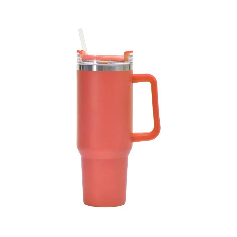40oz Straw Coffee Insulation Cup With Handle Portable Car Stainless Steel Water Bottle LargeCapacity Travel BPA Free Thermal Mug - FrawstedCreations