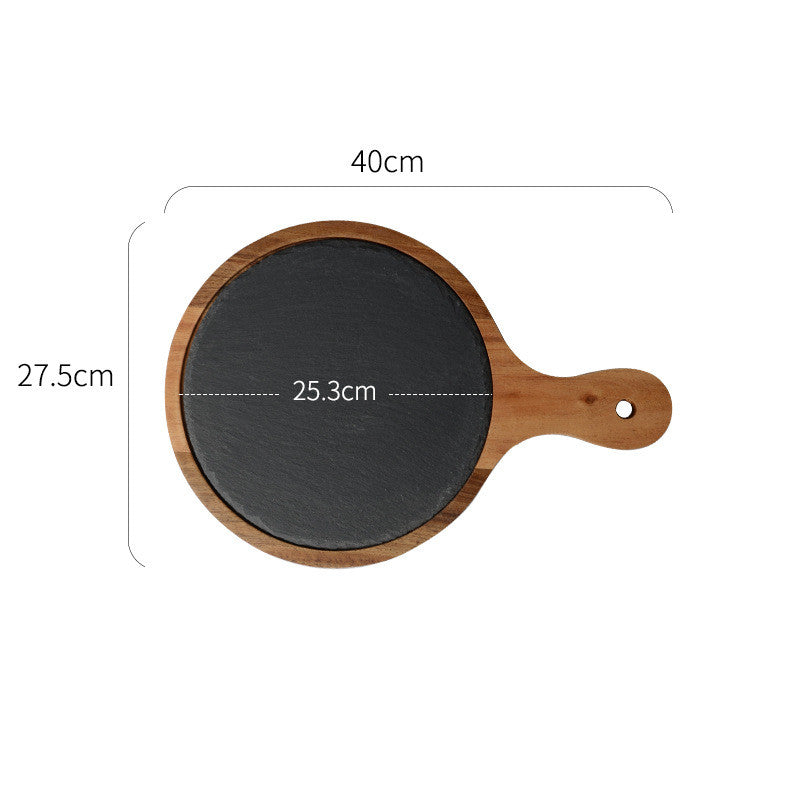 Black Wood Pizza Dish Wooden Plate - FrawstedCreations