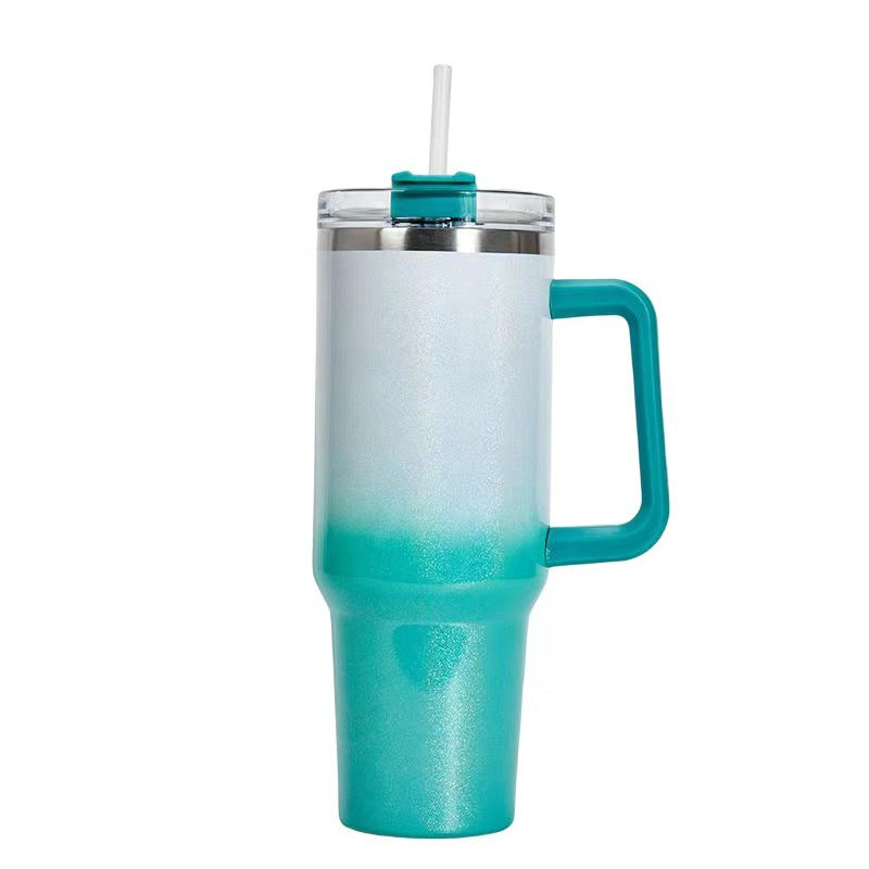 40oz Straw Coffee Insulation Cup With Handle Portable Car Stainless Steel Water Bottle LargeCapacity Travel BPA Free Thermal Mug - FrawstedCreations