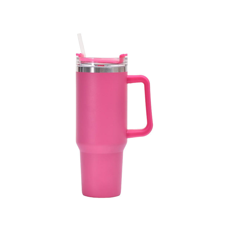 40oz Straw Coffee Insulation Cup With Handle Portable Car Stainless Steel Water Bottle LargeCapacity Travel BPA Free Thermal Mug - FrawstedCreations