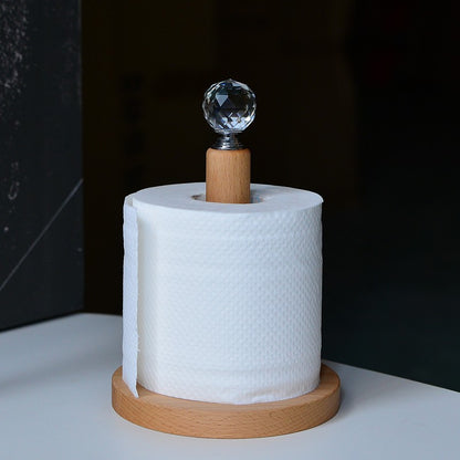 Fashionable Solid Wood Creative Vertical Punch-free Kitchen Paper Towel Roll Holder - FrawstedCreations