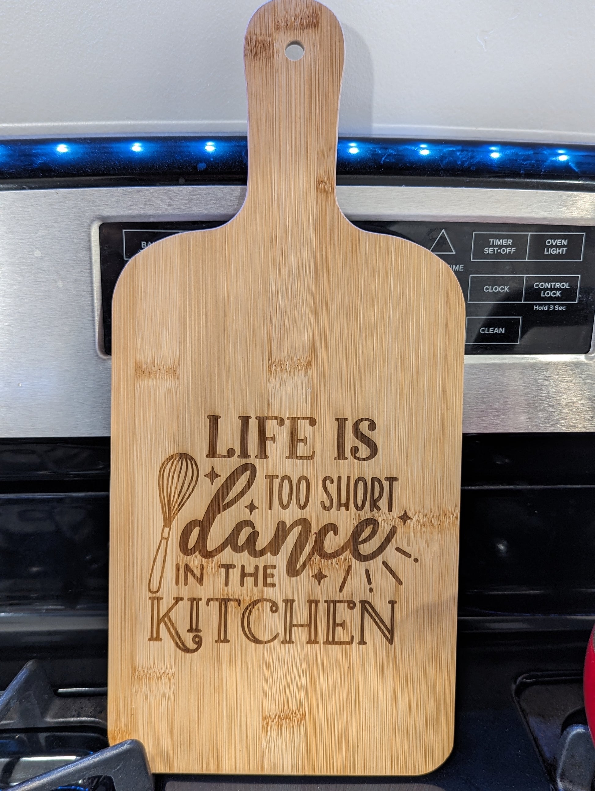 Life is Short: Bamboo Paddle Serving Board - FrawstedCreations
