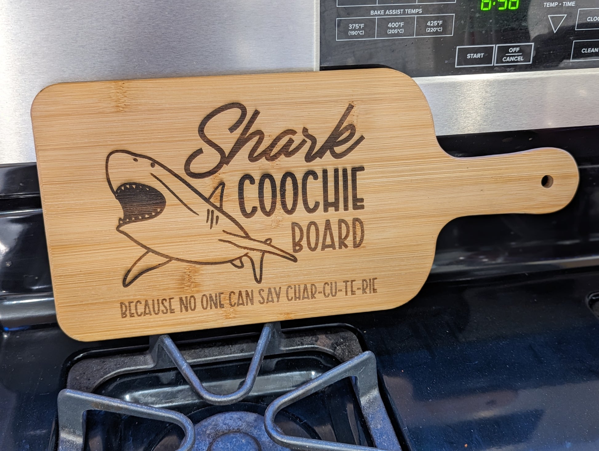 Shark Coochie: Bamboo Paddle Serving Board - FrawstedCreations