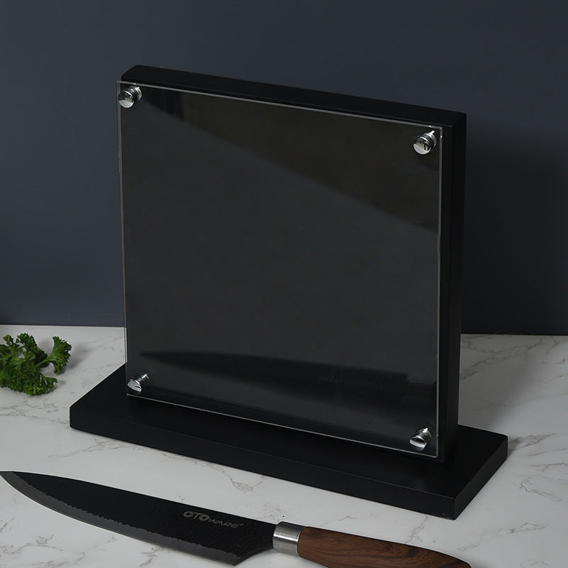 Acrylic Wooden Magnetic Absorption Knife Holder Kitchen Storage Supplies - FrawstedCreations