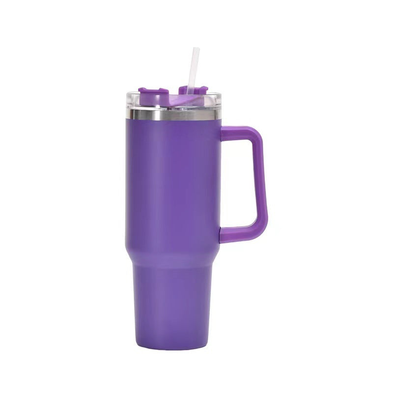 40oz Straw Coffee Insulation Cup With Handle Portable Car Stainless Steel Water Bottle LargeCapacity Travel BPA Free Thermal Mug - FrawstedCreations