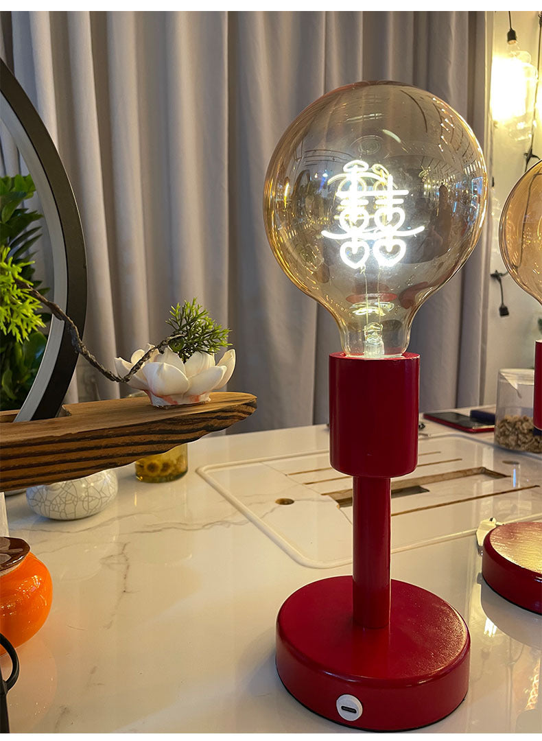 Solid Wood Base Bulb Wedding Favors Charging Lamp - FrawstedCreations