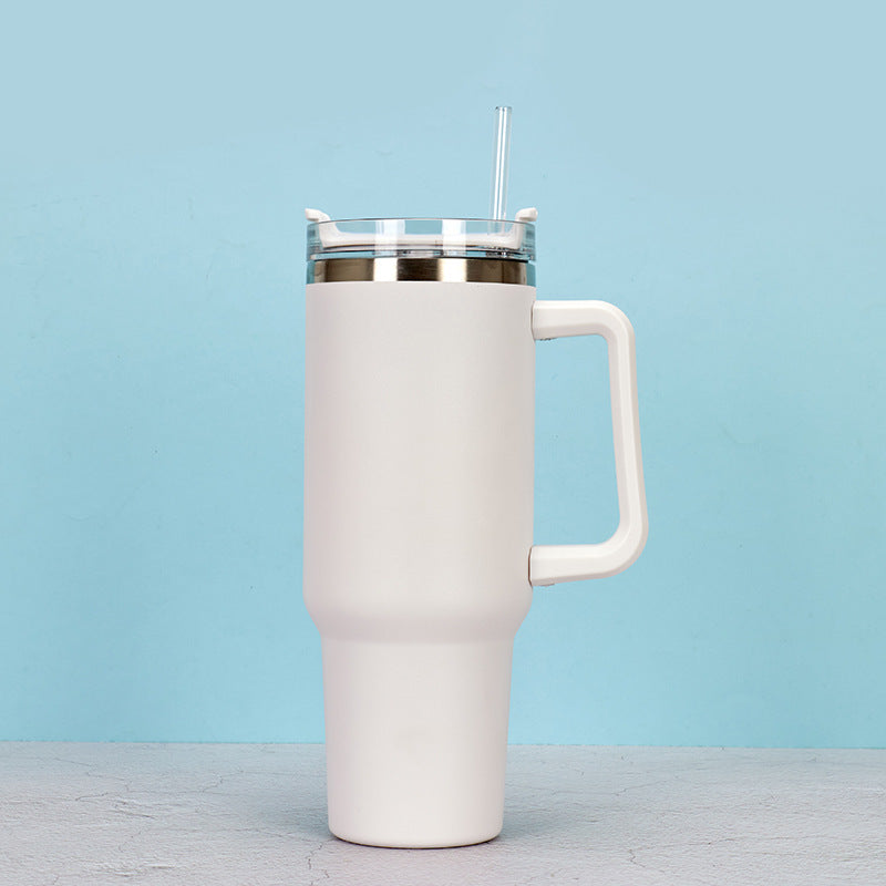 40oz Straw Coffee Insulation Cup With Handle Portable Car Stainless Steel Water Bottle LargeCapacity Travel BPA Free Thermal Mug - FrawstedCreations