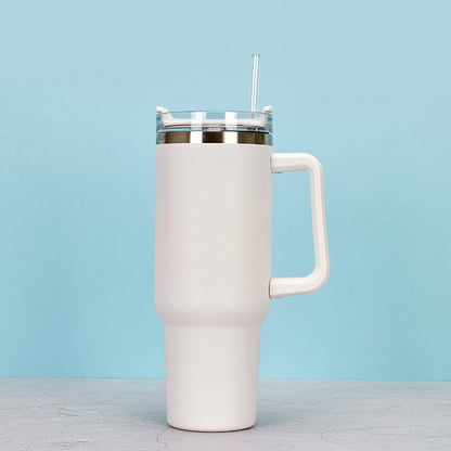 40oz Straw Coffee Insulation Cup With Handle Portable Car Stainless Steel Water Bottle LargeCapacity Travel BPA Free Thermal Mug - FrawstedCreations