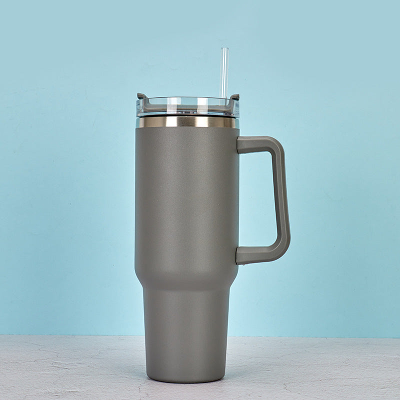 40oz Straw Coffee Insulation Cup With Handle Portable Car Stainless Steel Water Bottle LargeCapacity Travel BPA Free Thermal Mug - FrawstedCreations